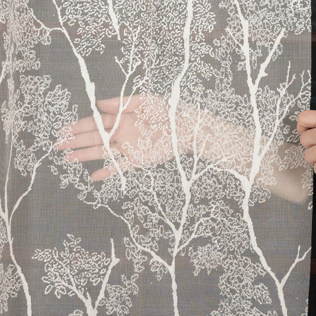 Firana Szara Żakardowa Ozdobna Z Taśmą sz.320x240