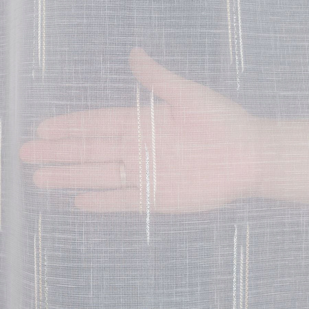 Firany z Ołowianką Firana Na Taśmie Biała Srebro Beż Wzór sz.260x240