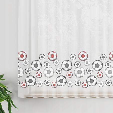 Firana Gotowa Dziecięc Woal Piłka Taśma sz440x155