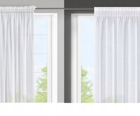 Firany Do Salonu Kuchni Rozmiary Firanka Haftowana Biała Z Taśmą sz.440x140