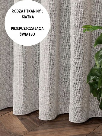 Firana Typu Bukle Firany Boucle Jak Zasłony Mięsiste Szara z Taśmą s400x290