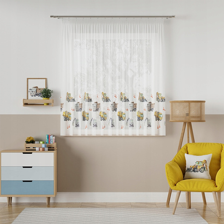 Firana Gotowa Dziecięca Woal Auta sz100x100