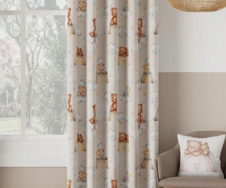 Zasłona sz 250x140 Pokój Dziecka Misie Z Taśmą