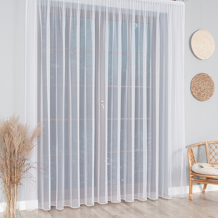 Firana Biała Z Taśmą Grecki Tiul Lekka sz.600x290