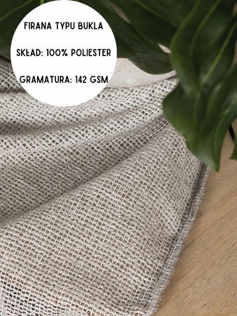 Firana Typu Bukle Firany Boucle Jak Zasłony Mięsiste Szara z Taśmą s400x290