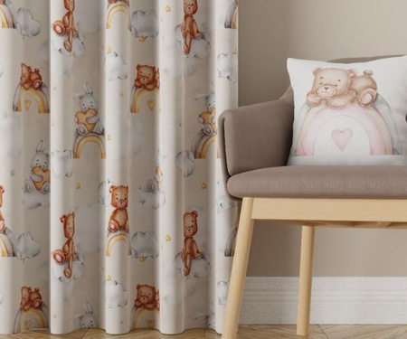 Zasłona sz 130x140 Pokój Dziecka Misie Z Taśmą
