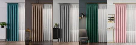 Zasłona Z Taśmą Matowa Naturalny Splot sz.230x290