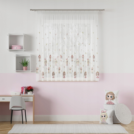 Firana Gotowa Dziecięca Woal Lalka Taśma sz320x155