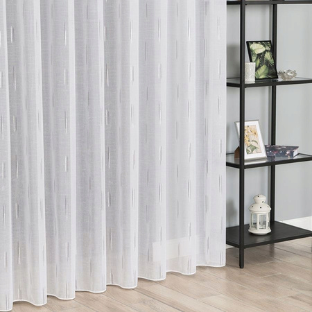 Firany Z Taśmą Marszczącą Firana Do Salonu Biała Szary Srebrny sz.120x260