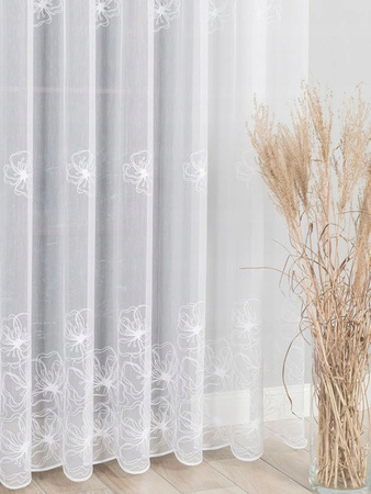 Firana Mało Podatna na Zagniecenia Z Etaminy Haftowana z Taśmą szer.500x270