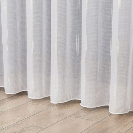 Firany z Ołowianką Firana Na Taśmie Biała Srebro Beż Wzór sz.260x240