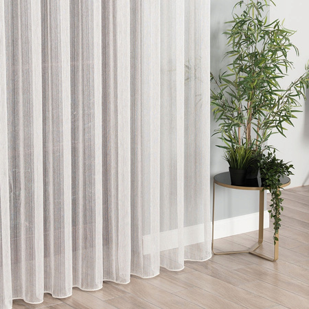 Firany Na Żabki Z Taśmą Firana Siatka Biała Ze Złotym Błysk Styl sz340x290