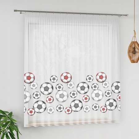 Firana Gotowa Dziecięc Woal Piłka Taśma sz440x155