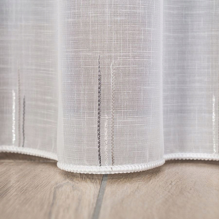 Firany Z Taśmą Marszczącą Firana Do Salonu Biała Szary Srebrny sz.150x170