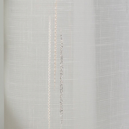 Firany z Ołowianką Firana Na Taśmie Biała Srebro Beż Wzór sz.260x240