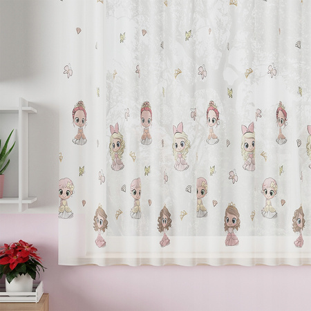 Firana Gotowa Dziecięca Woal Lalka Taśma sz320x155