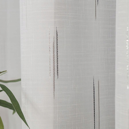 Firany Z Taśmą Marszczącą Firana Do Salonu Biała Szary Srebrny sz.150x240