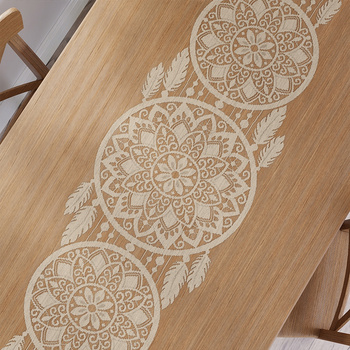 Bieżnik Żakardowy Krem Beż Łapacz Snów sz44/w244cm