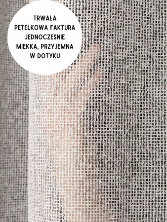 Firana Typu Bukle Firany Boucle Jak Zasłony Mięsiste Szara z Taśmą s400x290