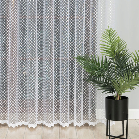 Firany Do Salonu Kuchni Rozmiary Firanka Haftowana Biała Z Taśmą sz.460x245