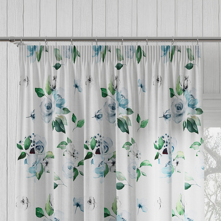 Zasłona sz 130x210 Kwiat Róża Z Taśmą Marszczącą