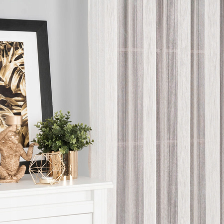 Firany Na Żabki Z Taśmą Firana Siatka Biała Ze Złotym Błysk Styl sz340x290