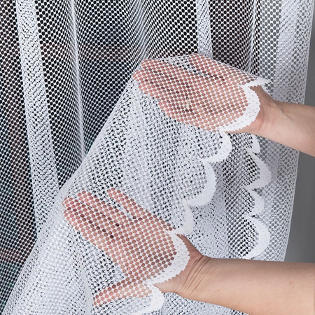 Firany Do Salonu Kuchni Rozmiary Firanka Haftowana Biała Z Taśmą sz.460x210