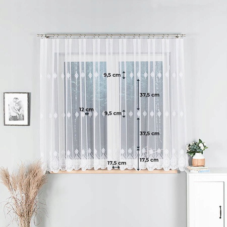 Firany Gotowe Haftowana Styl Lill Taśma sz.110x210