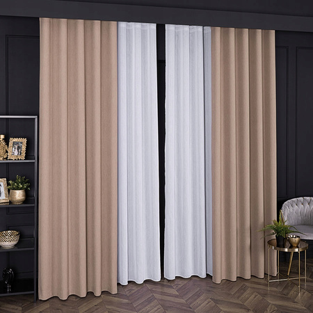 Firana Biała Batyst Szykowna Na Taśmie sz.220x130