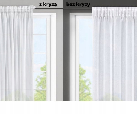 Firana Biała Batyst Szykowna Na Taśmie sz.350x150