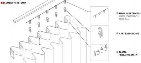 Firana Sable Woal Kremowa Na Taśmie Wave sz290x270