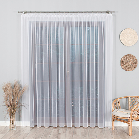 Firana Biała Z Taśmą Grecki Tiul Lekka sz.600x290