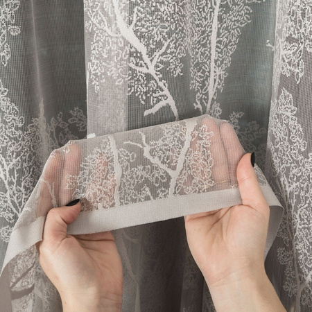 Firana Szara Żakardowa Ozdobna Z Taśmą sz.320x240