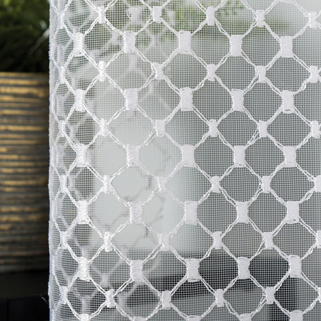 Firany Do Salonu Kuchni Rozmiary Firanka Haftowana Biała Z Taśmą sz.400x220