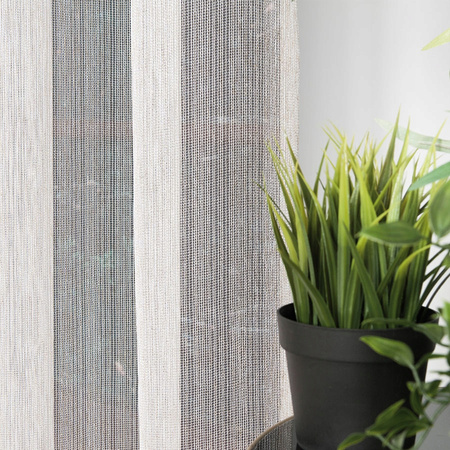 Firany Na Żabki Z Taśmą Firana Siatka Biała Ze Złotym Błysk Styl sz340x290