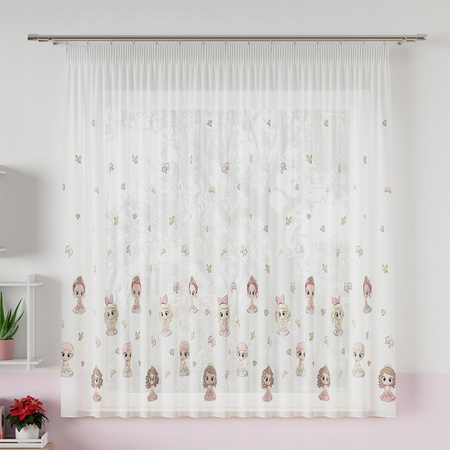 Firana Gotowa Dziecięca Woal Lalka Taśma sz320x155