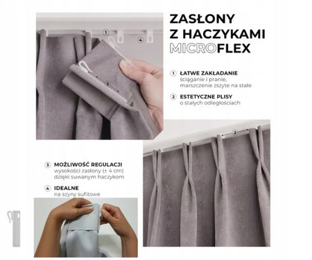 Zasłona Na Flexie Velvet Gama kolorów sz.90x220