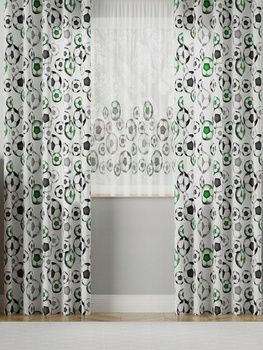 Zasłona sz100x150 Na Taśmie Piłka Nożna Zielona