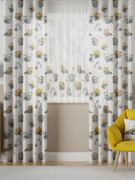 Zasłona Gotowa Pokój Dziecka Auta szer.140x300cm