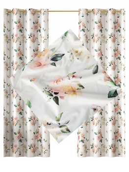 Zasłony Na Przelotkach Kółkach Gotowe Zasłona Kwiaty Velvet 2szt 140x250cm