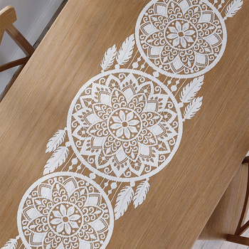 Bieżnik Żakardowy Łapacz Snów Biały sz.44/w.244cm