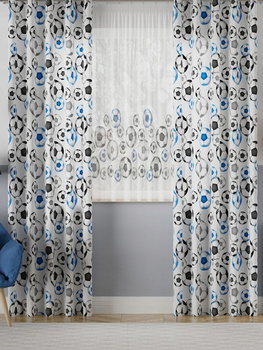 Zasłona Z Taśmą szer 100x110 Pokój Dziecka Piłka