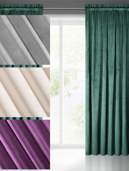 Zasłona sz.220x130 Welur Z Taśmą Marszczącą Kolory