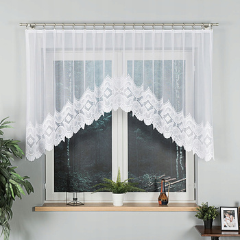 Firana Gotowa Biała Krótka Strojna Skosy sz300/120