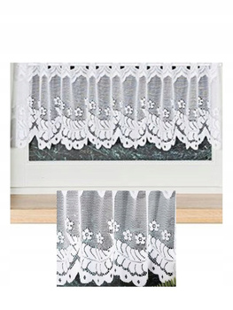 Zazdrostka Żakardowa Biała Kwiaty Ozdobna wys.30cm